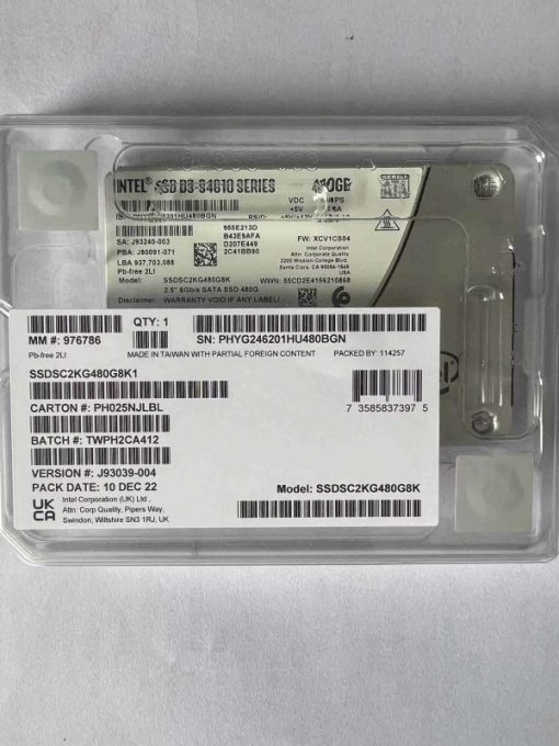 Ổ cứng SSD Intel DC S4610 480GB NAND MLC 2,5 inch SATA 6Gb/s